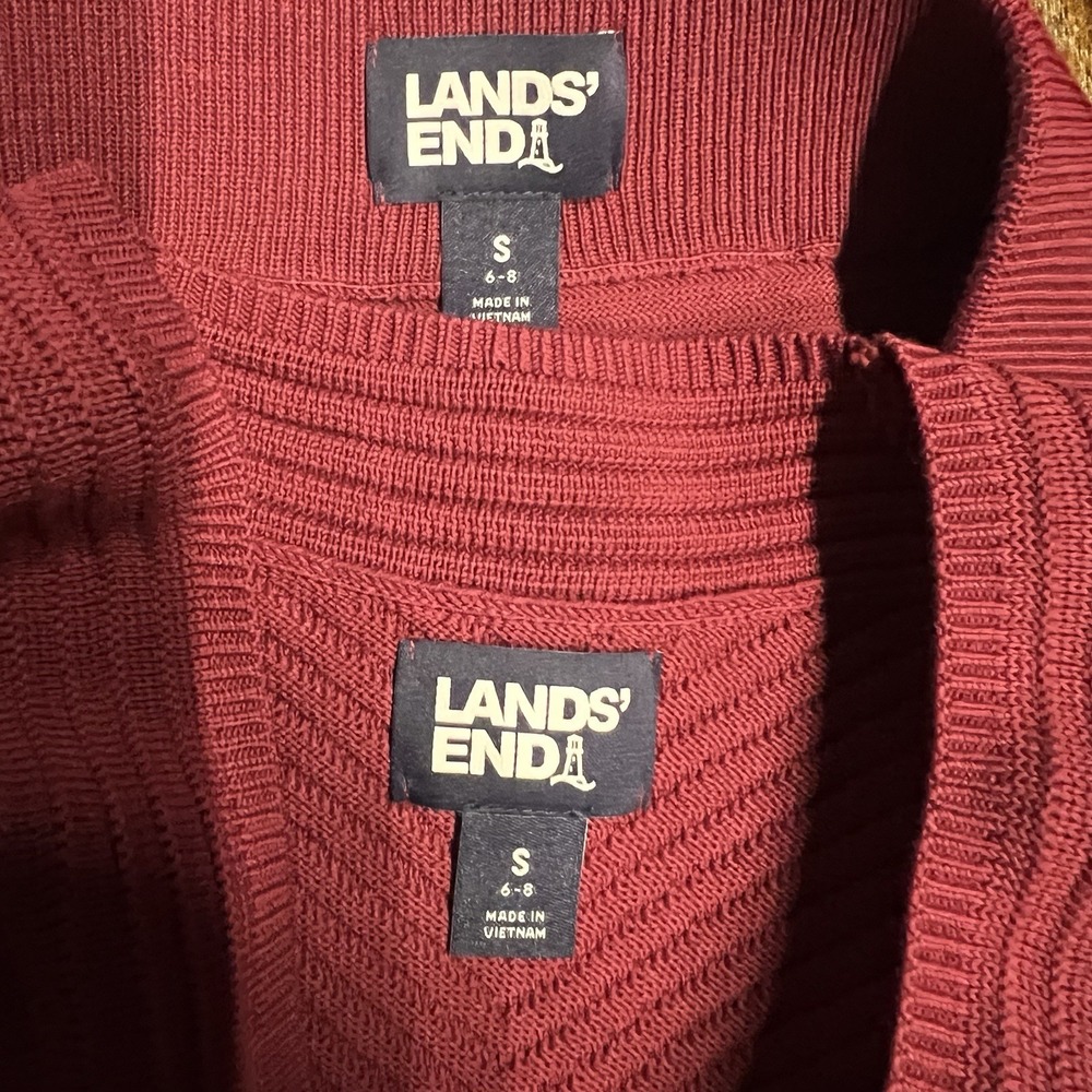 Lands End Knit Set Small 6-8 Sweater Tank Cropped Maxi Skirt Crochet Bodycon Y2K - Picture 12 of 15
